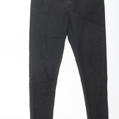Topshop Womens Black Cotton Skinny Jeans Size 30 in Regular Zip