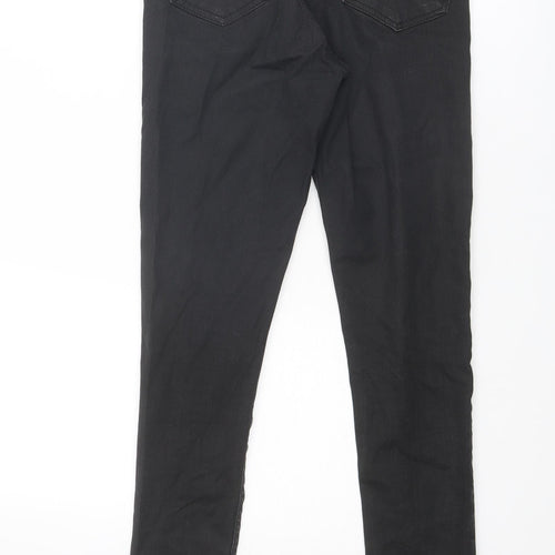 Topshop Womens Black Cotton Skinny Jeans Size 30 in Regular Zip