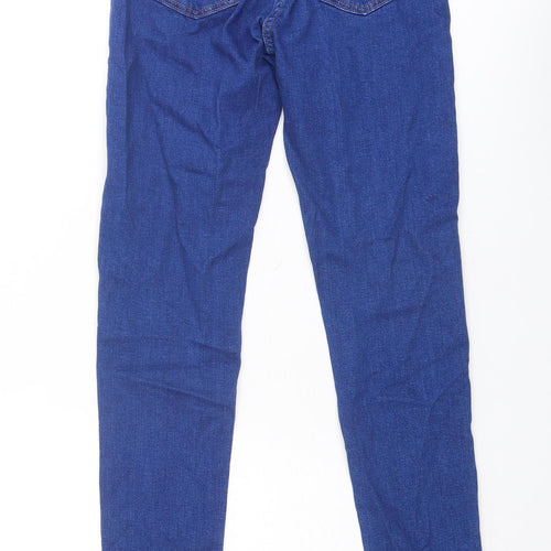 NEXT Girls Blue Cotton Skinny Jeans Size 12 Years Regular Zip