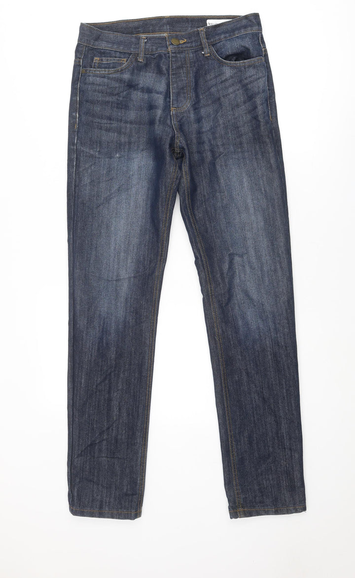 Denim & Co. Mens Blue Cotton Straight Jeans Size 30 in Regular Button