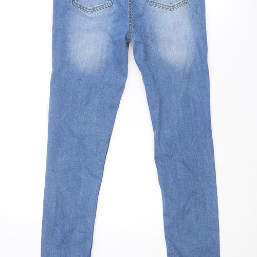 Denim & Co. Boys Blue Cotton Skinny Jeans Size 13-14 Years Regular Zip