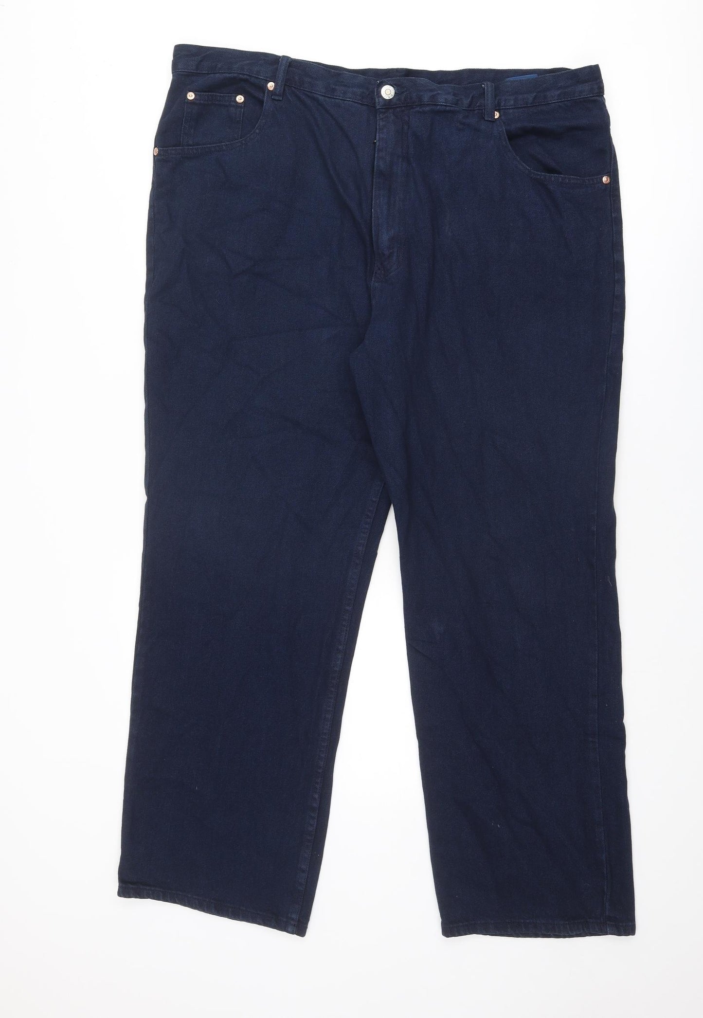 Winzone Mens Blue Cotton Straight Jeans Size 42 in Regular Zip