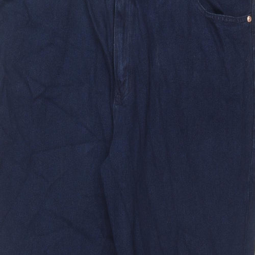 Winzone Mens Blue Cotton Straight Jeans Size 42 in Regular Zip