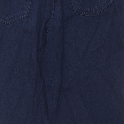 Winzone Mens Blue Cotton Straight Jeans Size 42 in Regular Zip