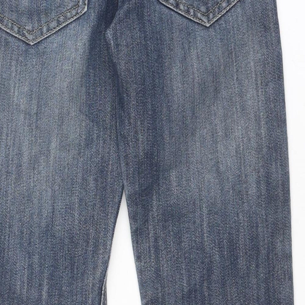 Denim & Co. Boys Blue Cotton Straight Jeans Size 7-8 Years Regular Zip