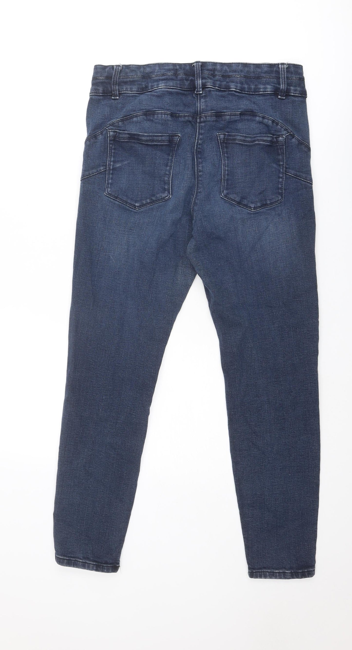 NEXT Womens Blue Cotton Skinny Jeans Size 16 Regular Zip