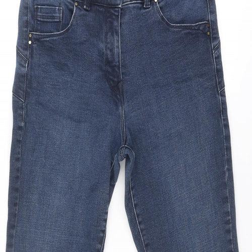 NEXT Womens Blue Cotton Skinny Jeans Size 16 Regular Zip
