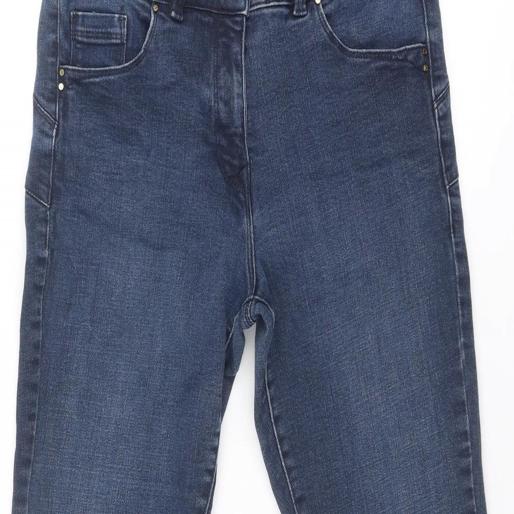 NEXT Womens Blue Cotton Skinny Jeans Size 16 Regular Zip