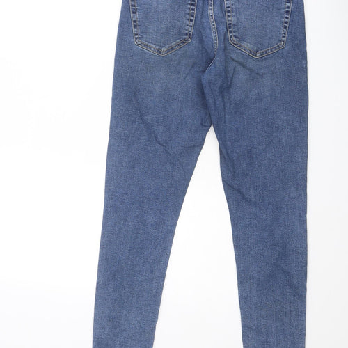 Topshop Womens Blue Cotton Skinny Jeans Size 28 in Regular Zip
