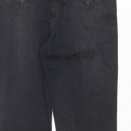Urban Bliss Womens Black Cotton Straight Jeans Size 14 Regular Zip
