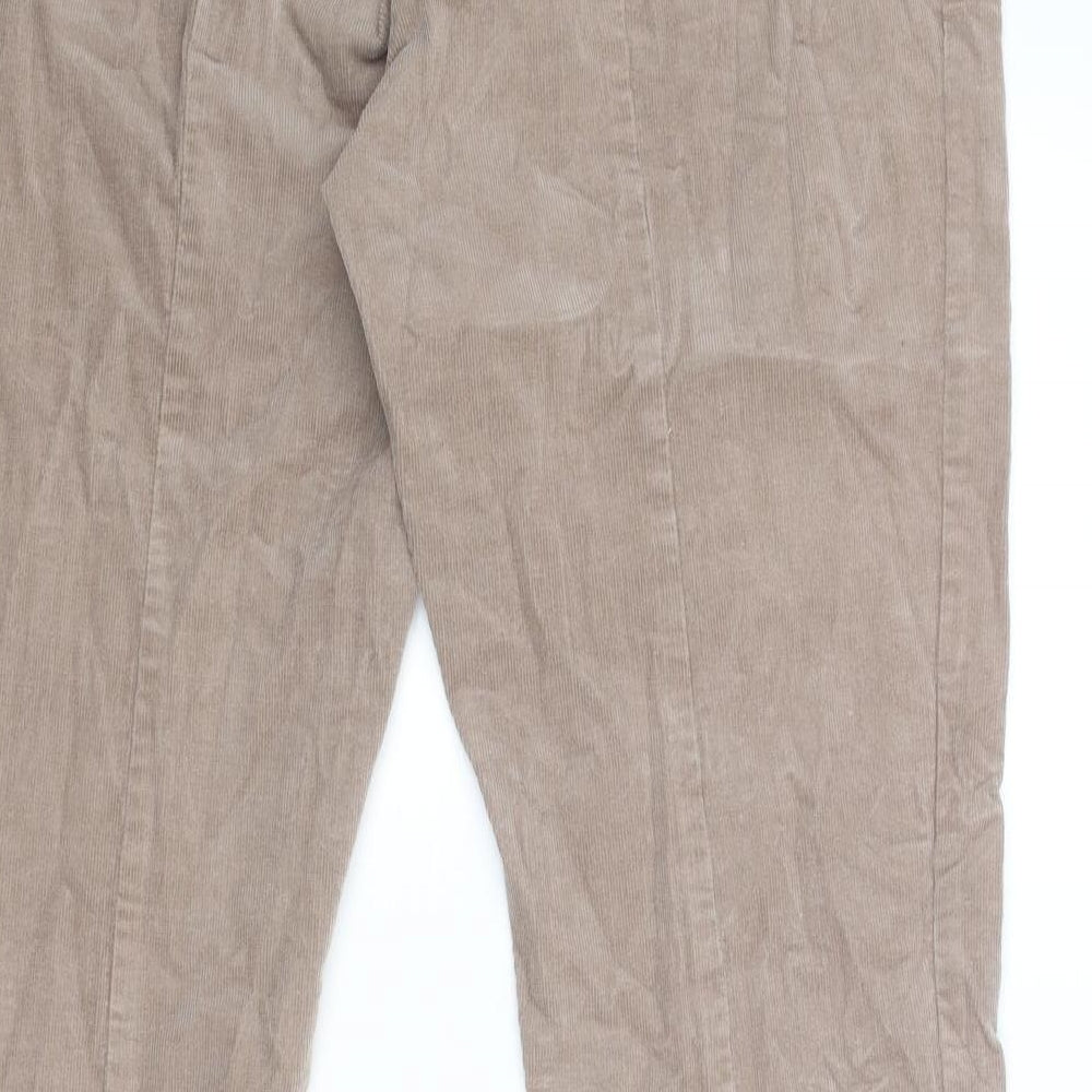 Laura Ashley Womens Beige Cotton Trousers Size 16 Regular Zip
