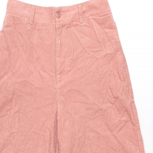 Uniqlo Womens Pink Cotton Trousers Size 30 in Regular Zip