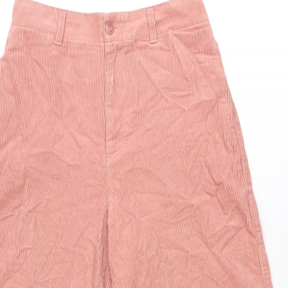 Uniqlo Womens Pink Cotton Trousers Size 30 in Regular Zip