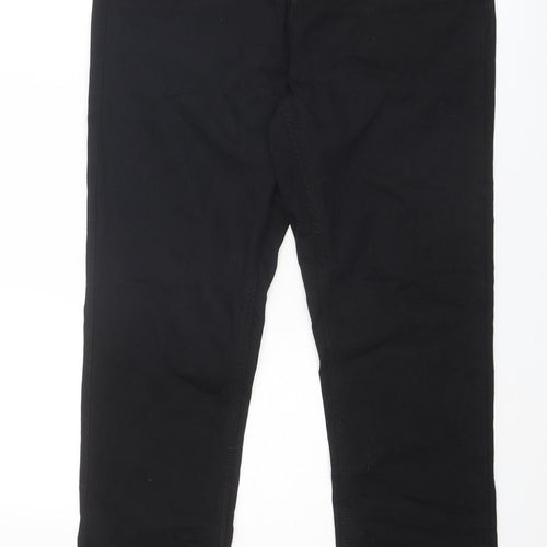 F&F Womens Black Cotton Straight Jeans Size 14 Regular Zip