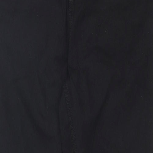 F&F Womens Black Cotton Straight Jeans Size 14 Regular Zip