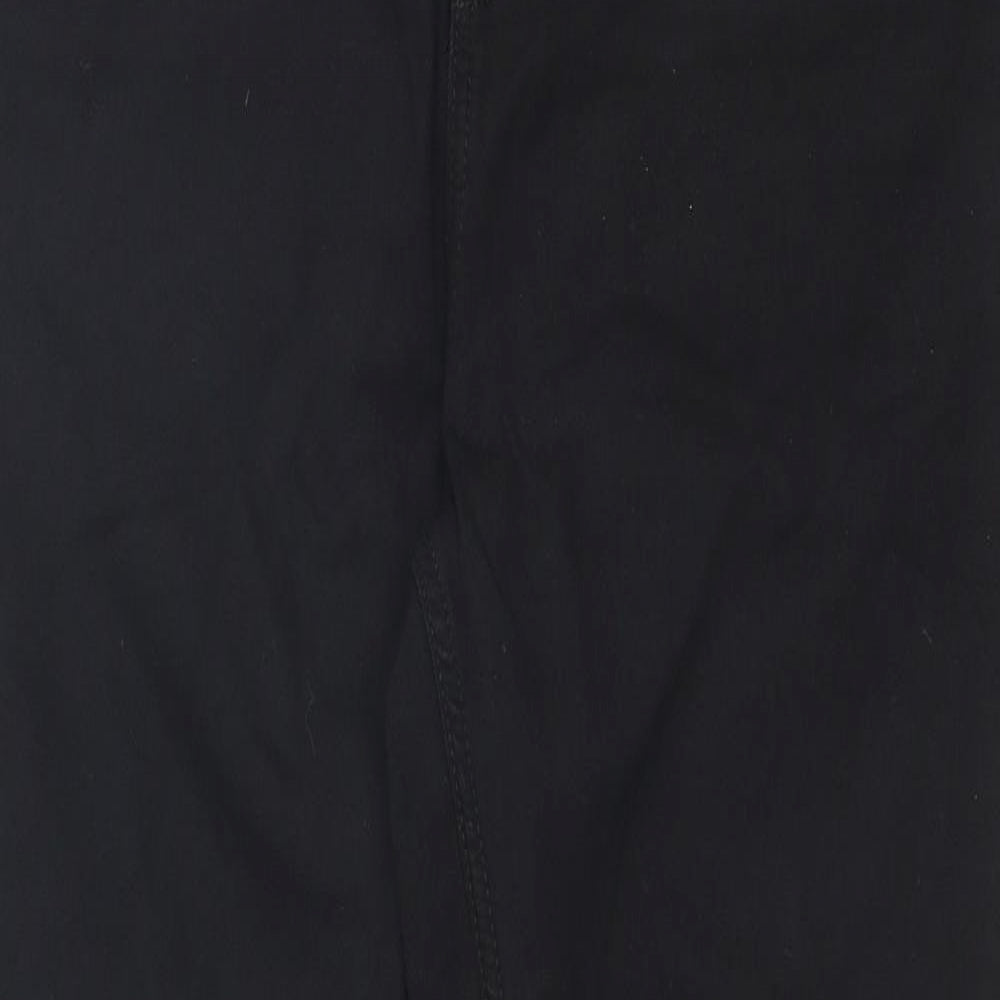 F&F Womens Black Cotton Straight Jeans Size 14 Regular Zip