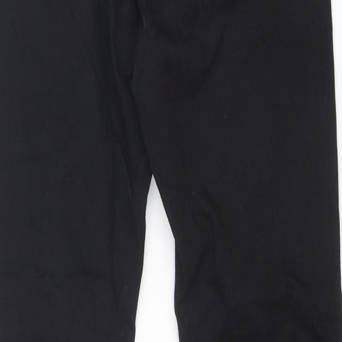 F&F Womens Black Cotton Straight Jeans Size 14 Regular Zip