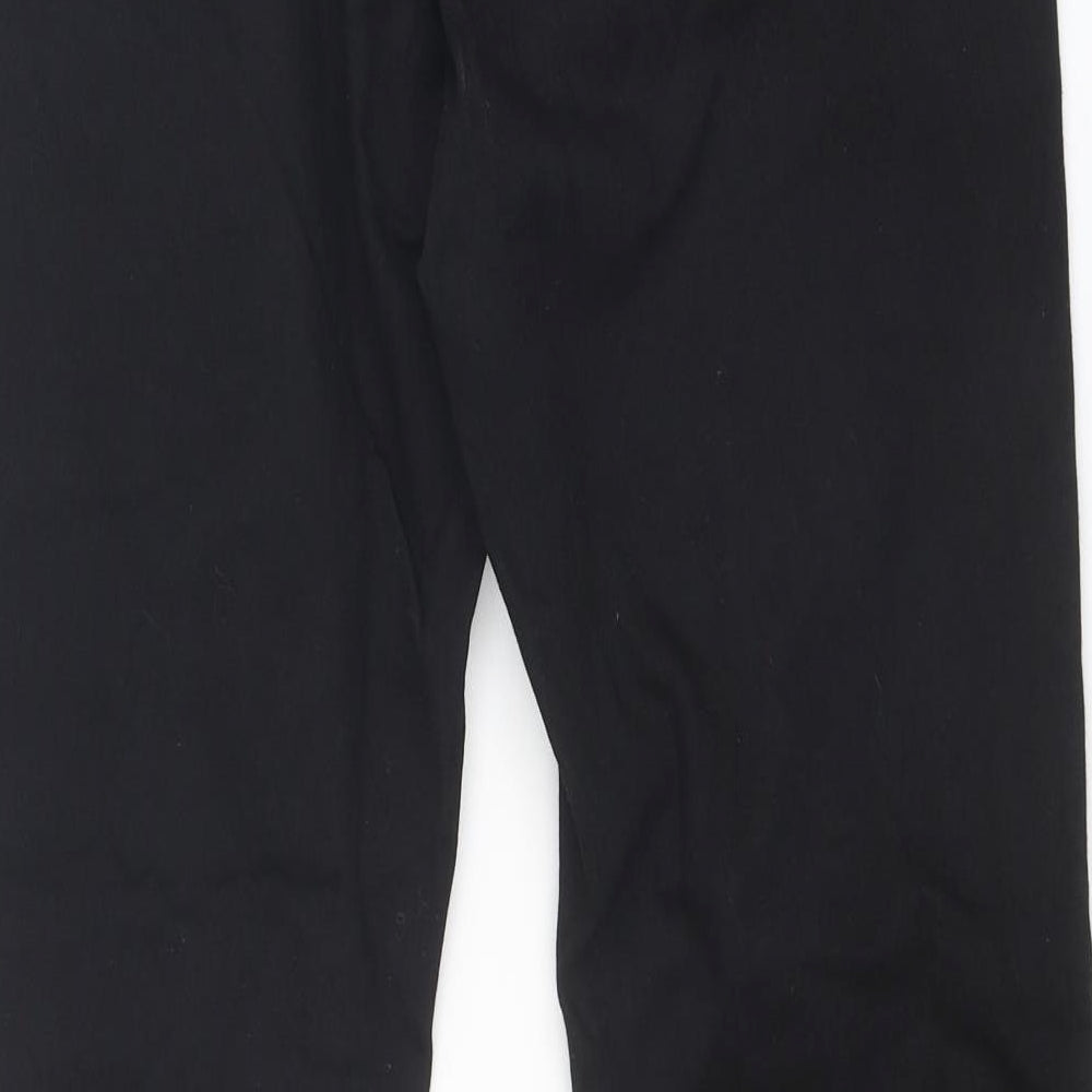 F&F Womens Black Cotton Straight Jeans Size 14 Regular Zip