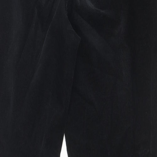 Marks and Spencer Womens Black Cotton Trousers Size 14 Regular Zip