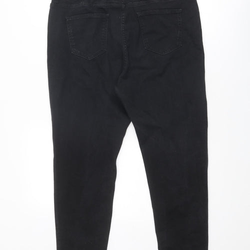 Autograph Womens Black Cotton Skinny Jeans Size 18 Regular Zip