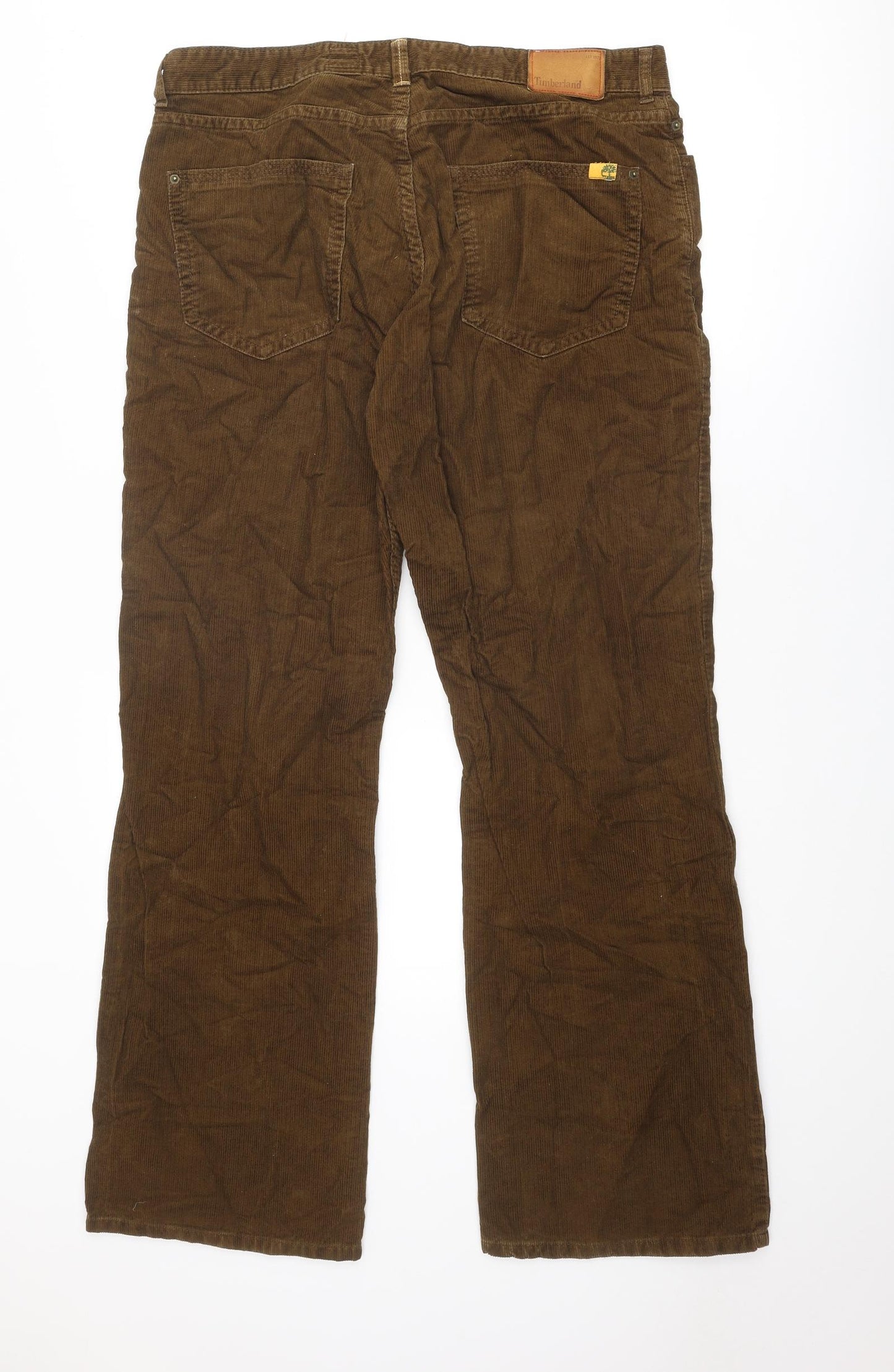 Timberland Mens Brown Cotton Trousers Size 36 in Regular Zip