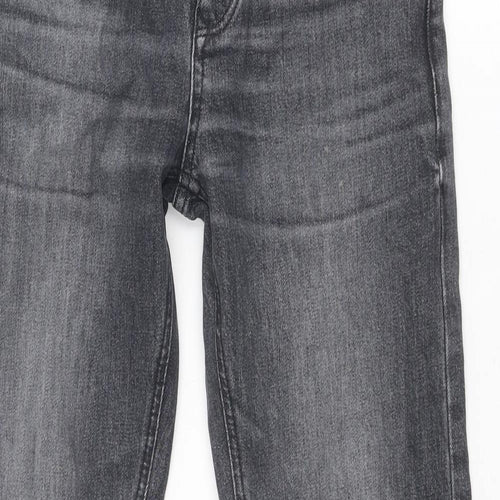 River Island Mens Grey Cotton Straight Jeans Size 26 in Slim Zip