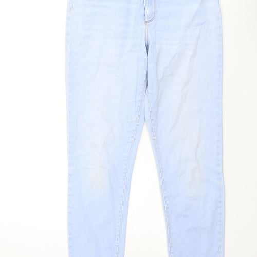 River Island Girls Blue Cotton Skinny Jeans Size 15-16 Years Regular Zip
