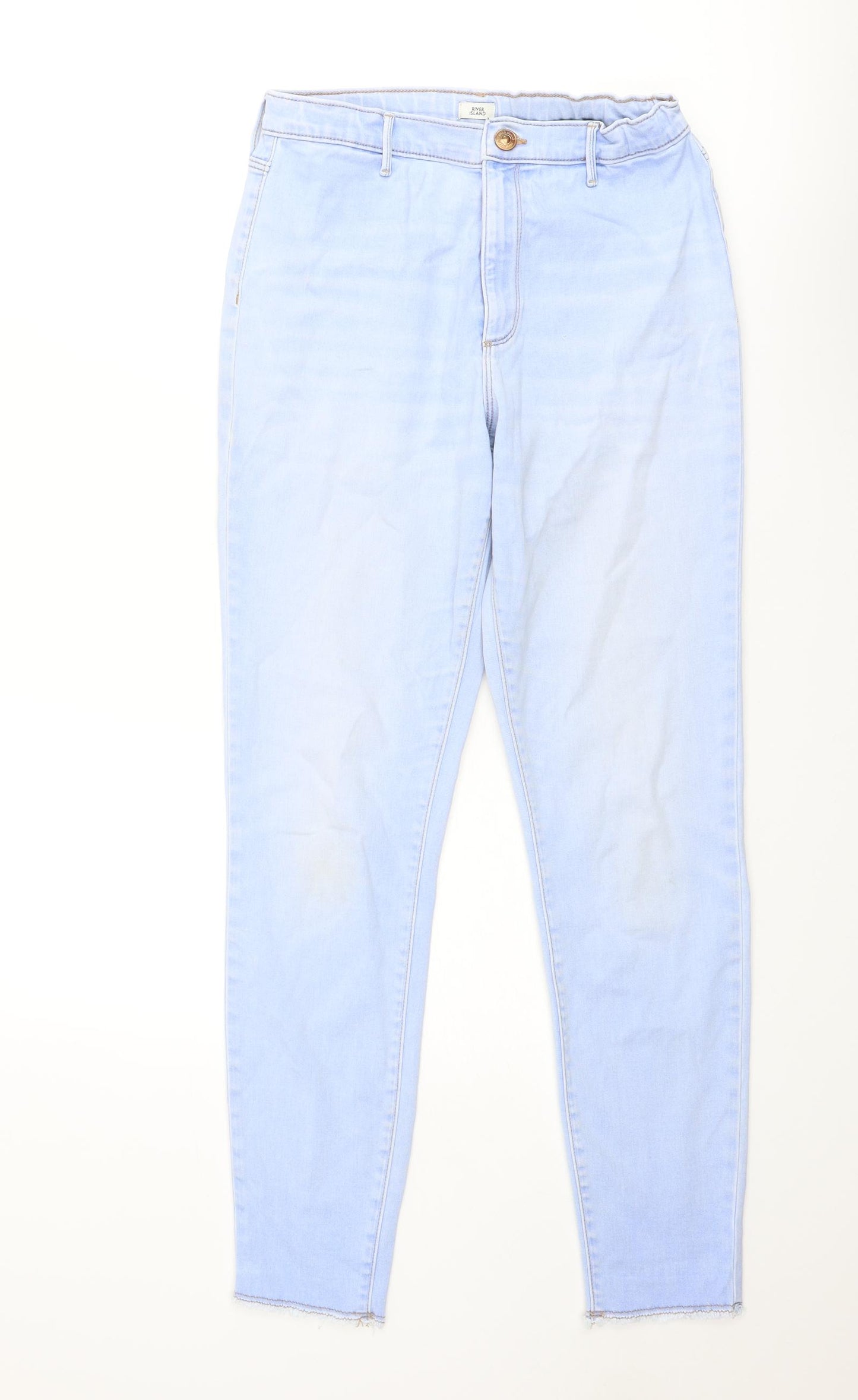 River Island Girls Blue Cotton Skinny Jeans Size 15-16 Years Regular Zip