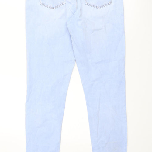 River Island Girls Blue Cotton Skinny Jeans Size 15-16 Years Regular Zip