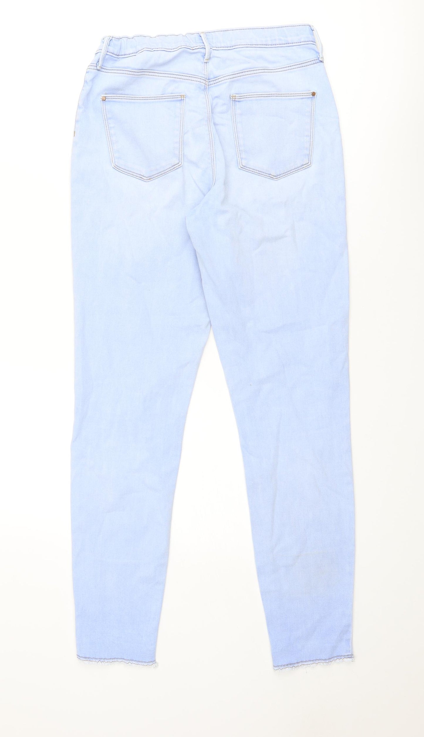 River Island Girls Blue Cotton Skinny Jeans Size 15-16 Years Regular Zip