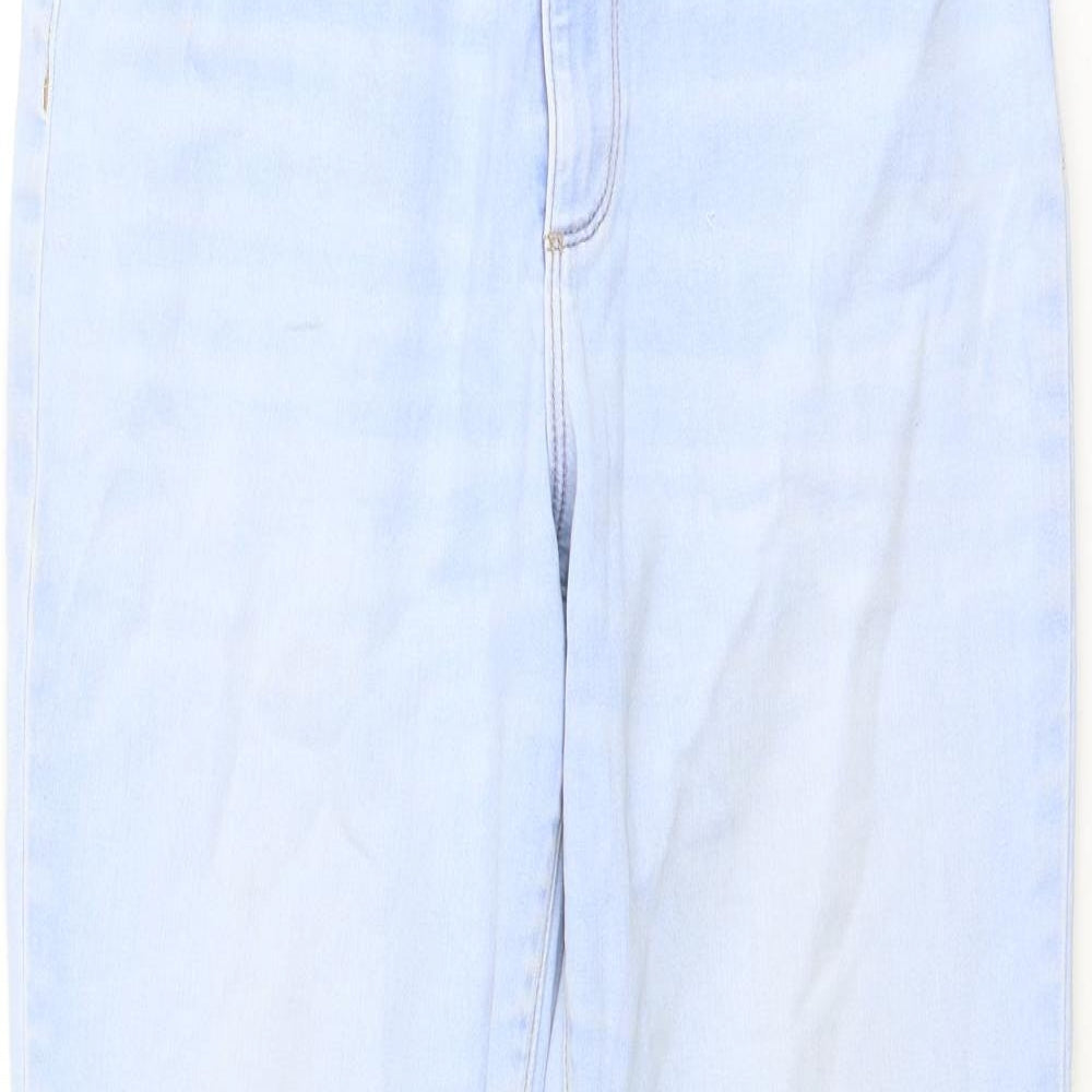 River Island Girls Blue Cotton Skinny Jeans Size 15-16 Years Regular Zip