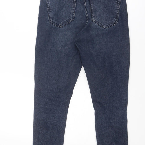 Topshop Womens Blue Cotton Skinny Jeans Size 28 in Regular Zip
