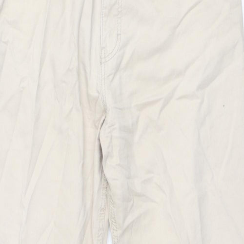 Marks and Spencer Mens Beige Cotton Trousers Size 38 in Regular Zip