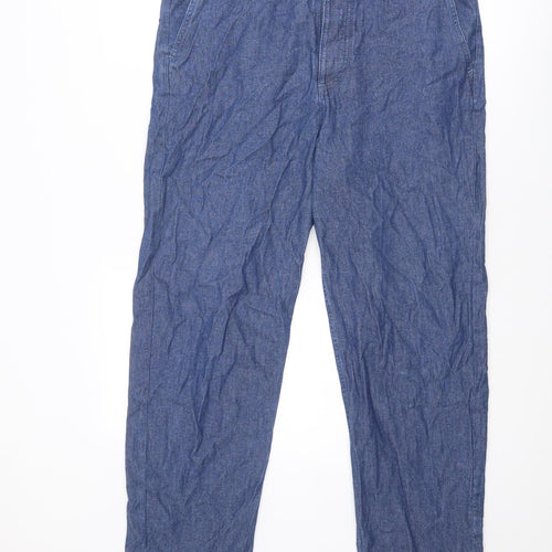 COS Womens Blue Cotton Straight Jeans Size 12 Regular Button