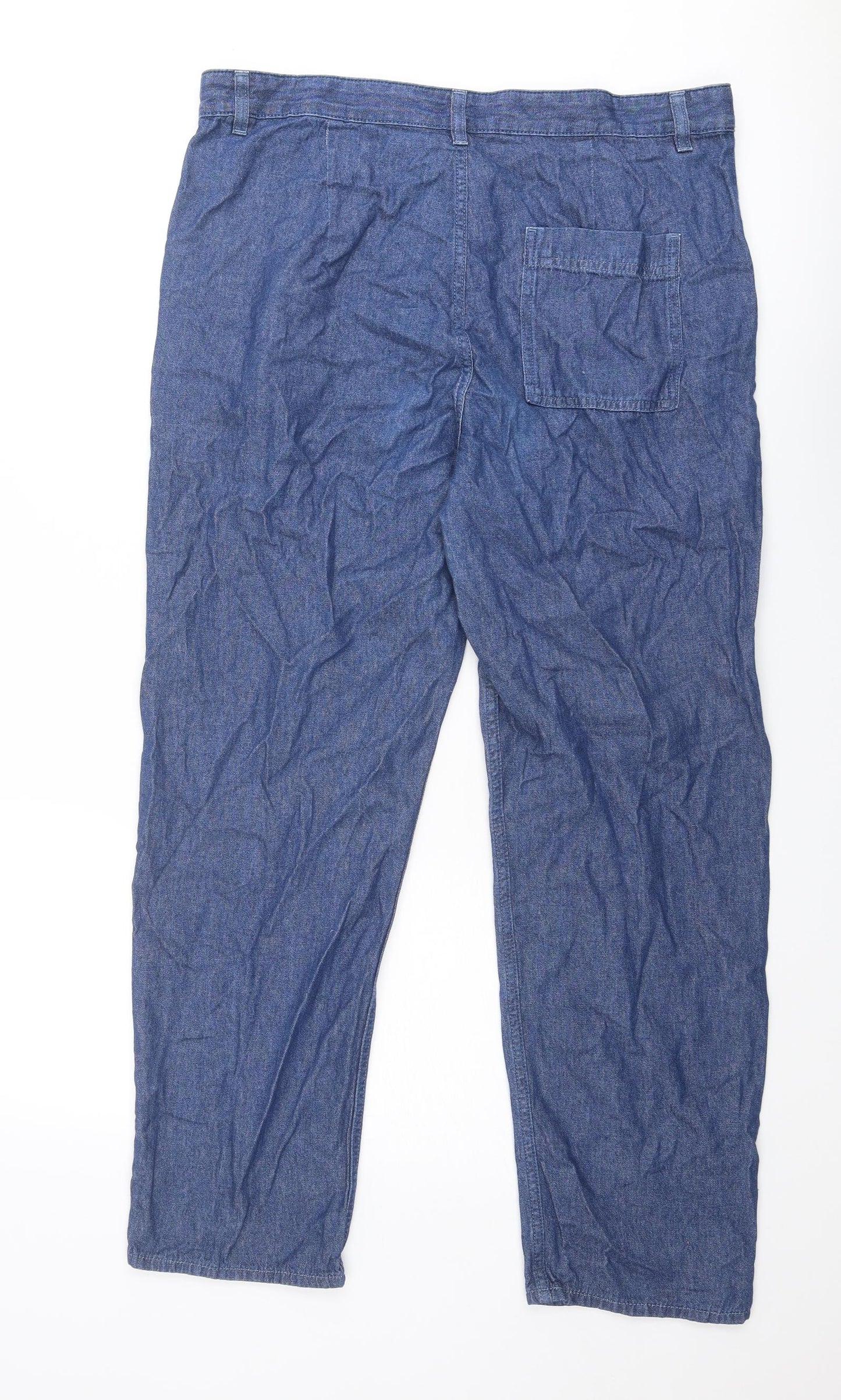 COS Womens Blue Cotton Straight Jeans Size 12 Regular Button