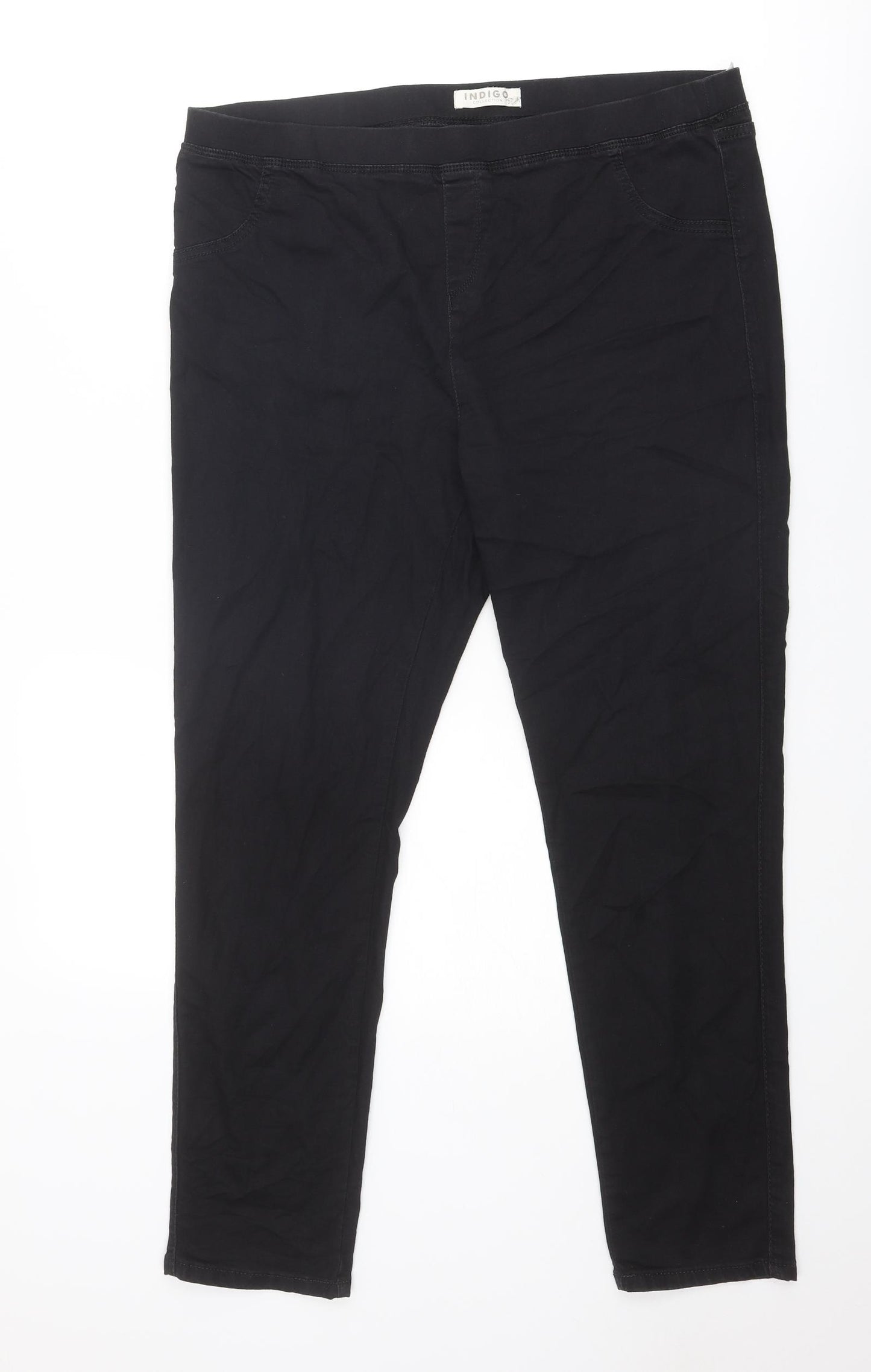 Indigo Womens Black Cotton Jegging Jeans Size 20 Regular