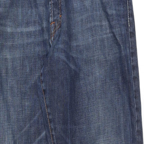 Boss Mens Blue Cotton Straight Jeans Size 42 in Regular Button
