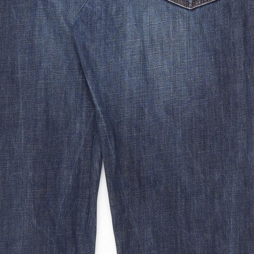 Boss Mens Blue Cotton Straight Jeans Size 42 in Regular Button