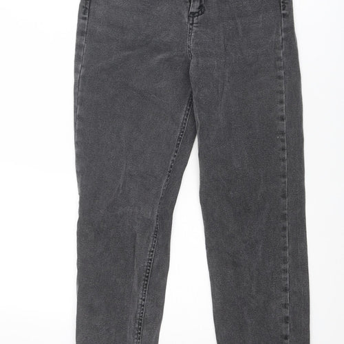 ASOS Womens Grey Cotton Straight Jeans Size 25 in Regular Zip