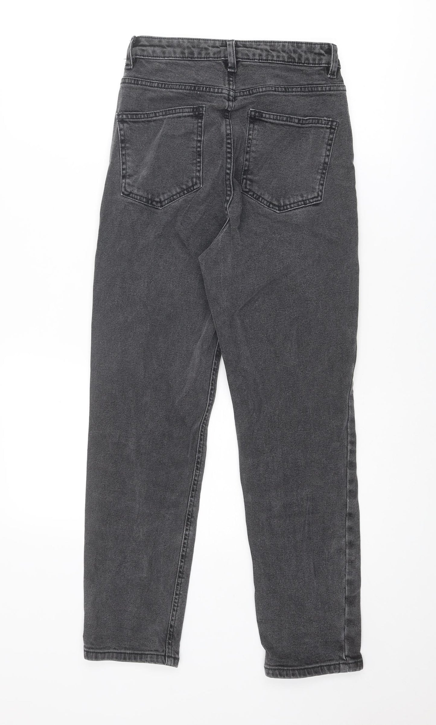 ASOS Womens Grey Cotton Straight Jeans Size 25 in Regular Zip