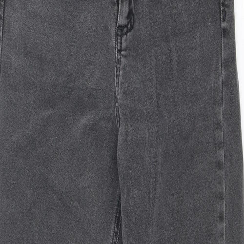 ASOS Womens Grey Cotton Straight Jeans Size 25 in Regular Zip