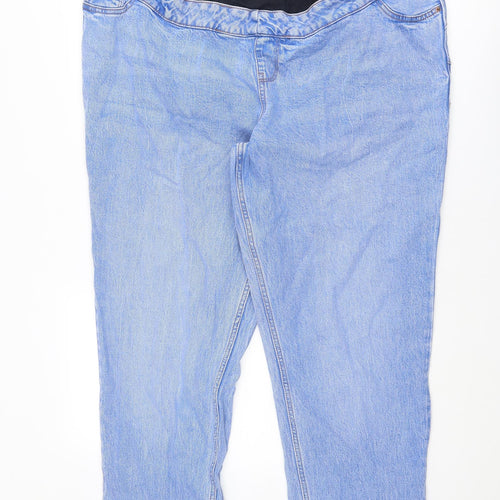 New Look Womens Blue Cotton Straight Jeans Size 18 Regular