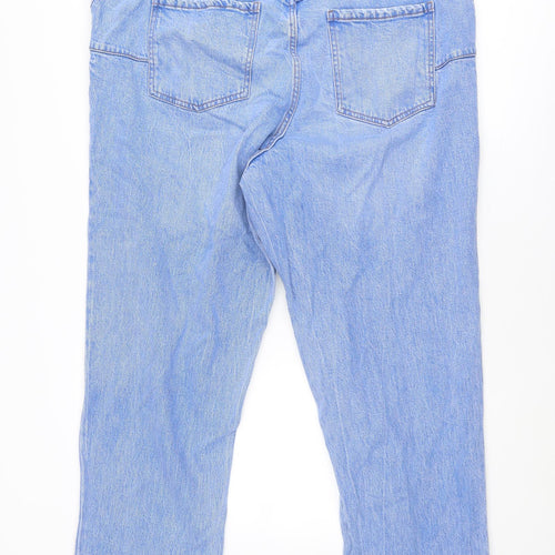 New Look Womens Blue Cotton Straight Jeans Size 18 Regular