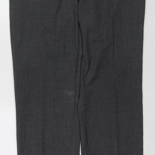 Marks and Spencer Mens Grey Polyester Trousers Size 36 in L31 in Regular Zip