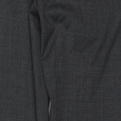 Marks and Spencer Mens Grey Polyester Trousers Size 36 in L31 in Regular Zip