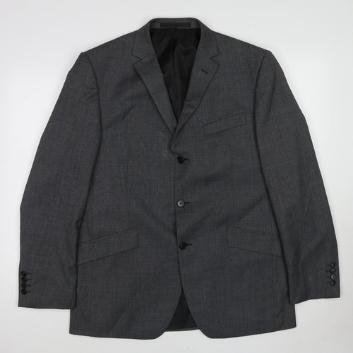 Marks and Spencer Mens Grey Polyester Jacket Suit Jacket Size 42 Regular