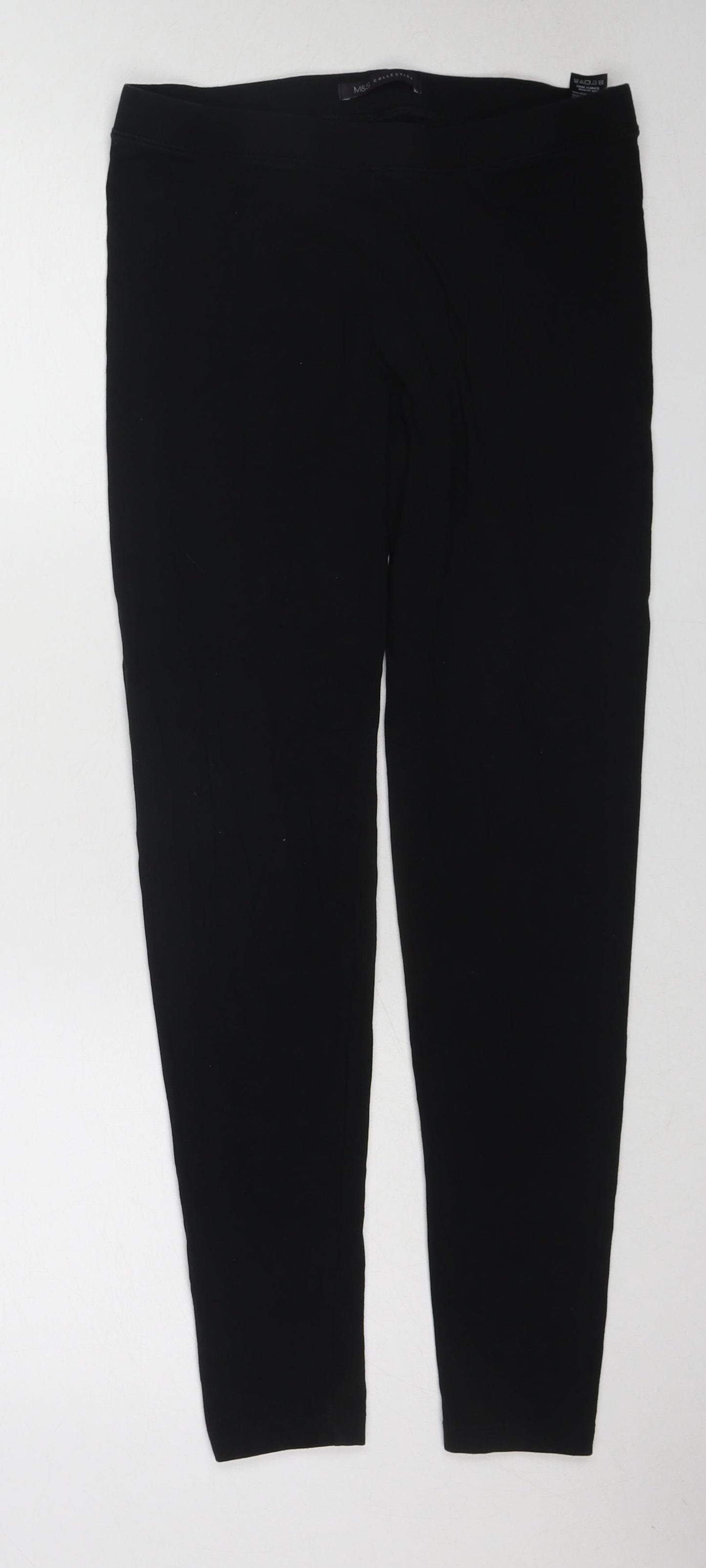 Marks and Spencer Womens Black Cotton Capri Leggings Size 12