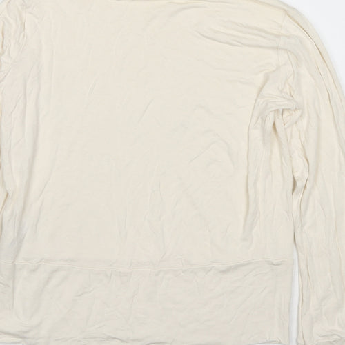 Marks and Spencer Womens Ivory Viscose Basic Blouse Size 8 Roll Neck