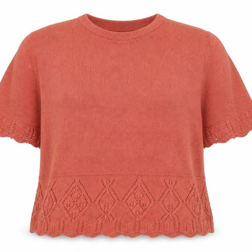 Made in England Womens Red Round Neck Acrylic Pullover Jumper Size M - Size M-L