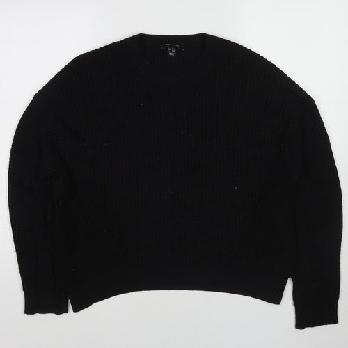 New Look Womens Black Round Neck Acrylic Pullover Jumper Size S
